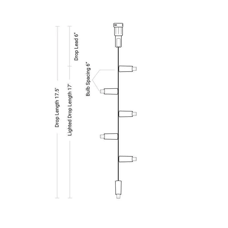 35L 5mm LED Curtain Light String, 6in Bulb Spacing - Image 4