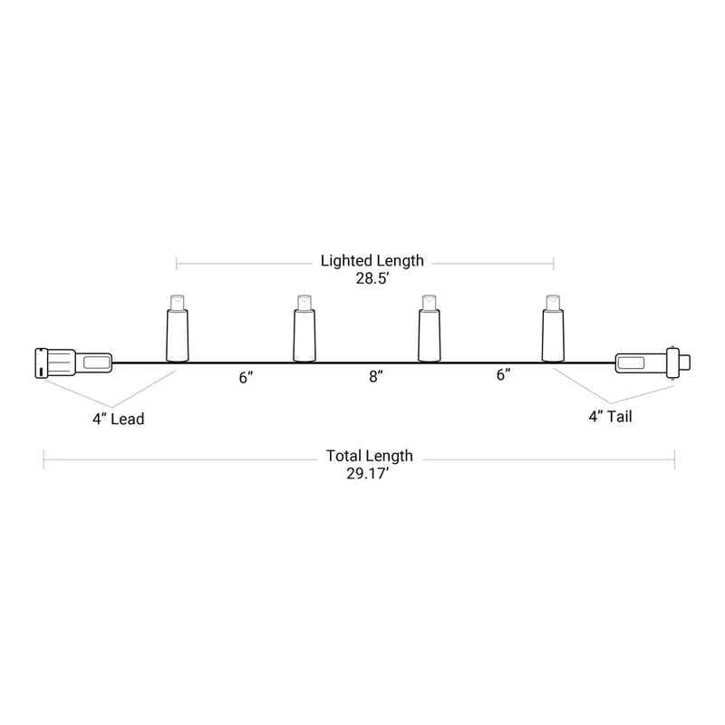 50L 7mm LED Alternate Spacing Light String, 6/8in Bulb Spacing - Image 4